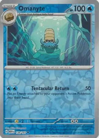 151 Set Omanyte #138/165 reverse holo